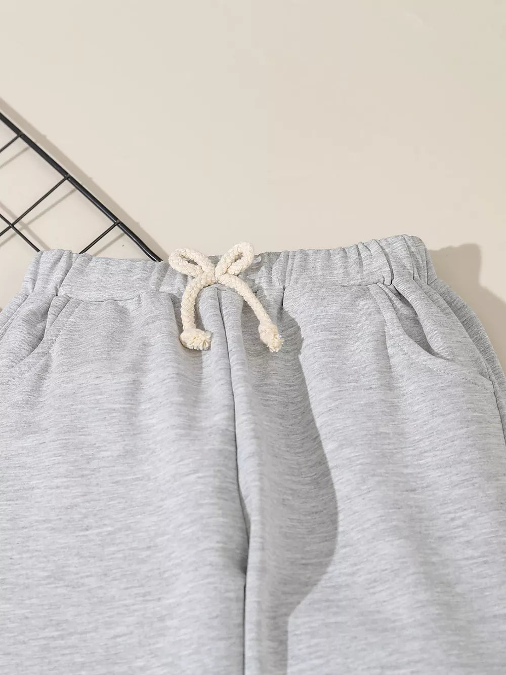 Children's Denim Shirt And Joggers Set in Blue, back view