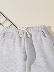 Children's Denim Shirt And Joggers Set in Blue, back view
