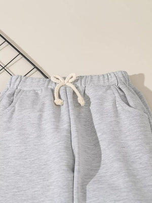 Children's Denim Shirt And Joggers Set in Blue, back view