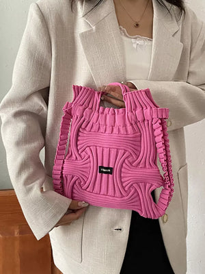 Lightweight Knitted Backpack Bag, back view