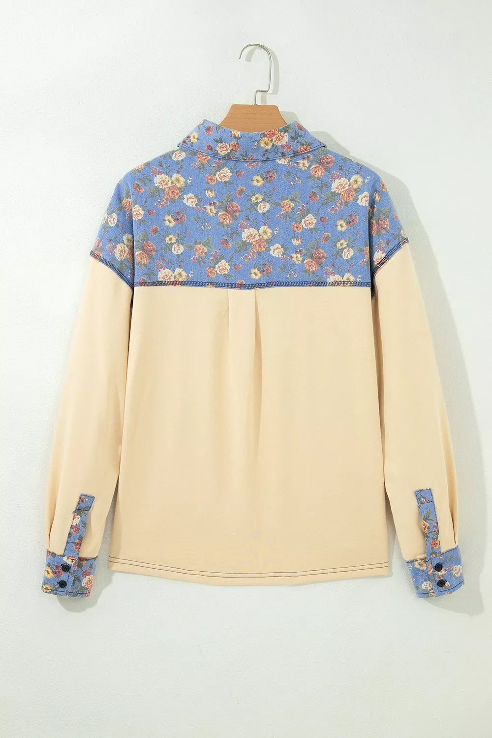 Caramel blouse with stretch and long sleeve