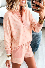 Playful Polka Dot Casual Two-piece Ensemble