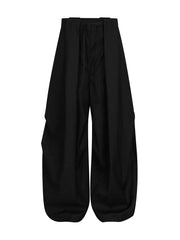 Men's Wide Leg Dress Pants in Black, front view