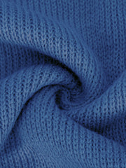 Royal Blue oversized ribbed knit sweater fabric detail with visible texture