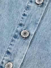 Light blue denim overall dress with button details