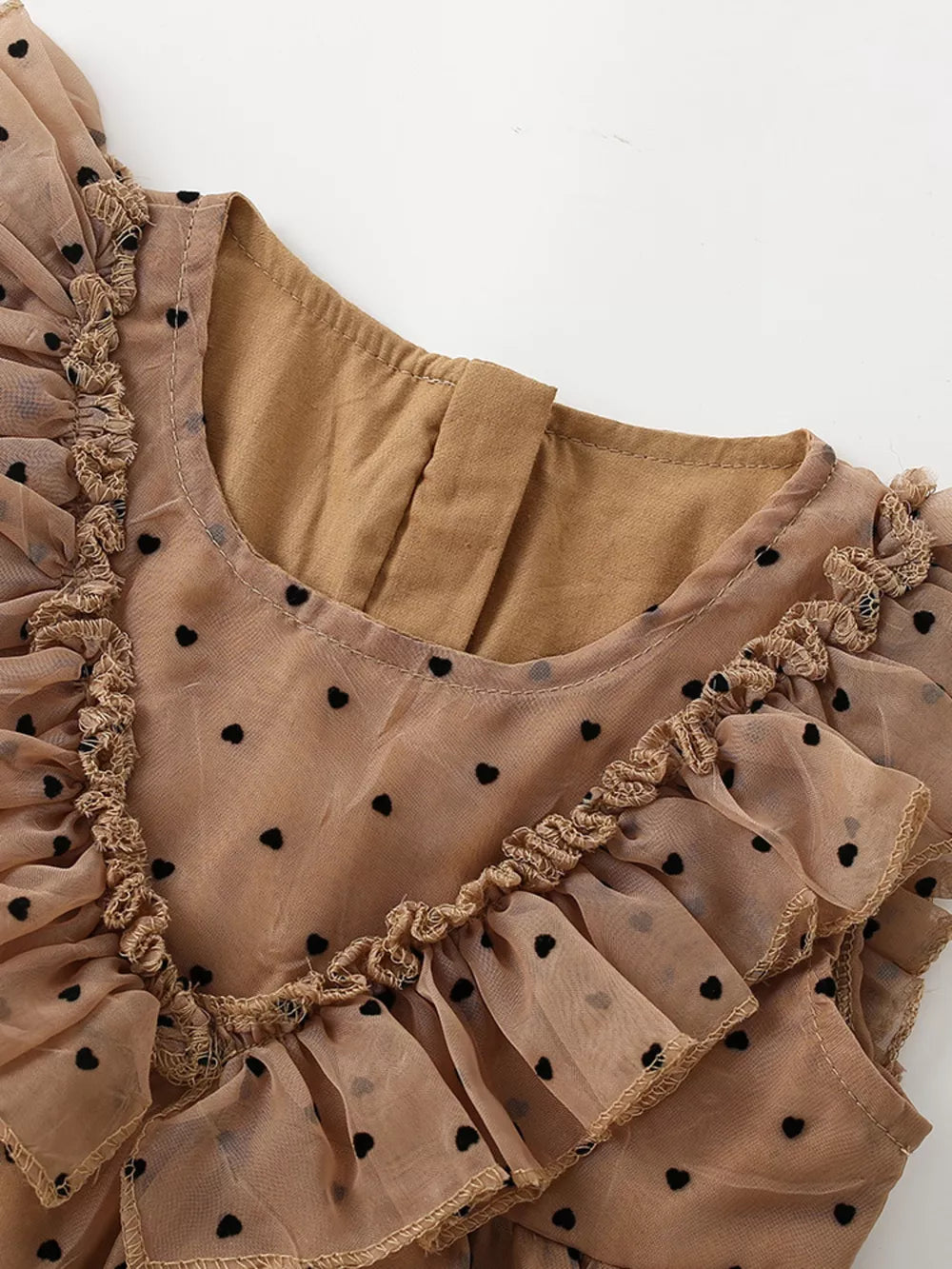Children's Polka Dot Ruffle Dress, close-up detail