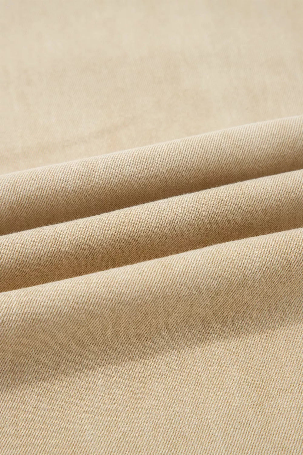 Beige denim high-waisted cropped wide-leg jeans fabric detail