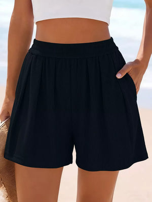 High-waisted Ribbed Shorts, alternate angle
