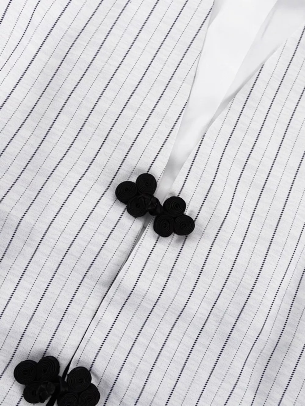 Pinstripe Cropped Blazer And Pleated Shorts Set in Light Gray, view 11