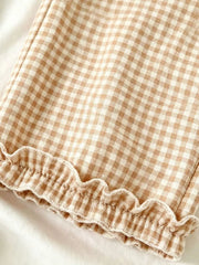 Children's Ruffled Plaid Top And Pants Set in Light Yellow, view 11