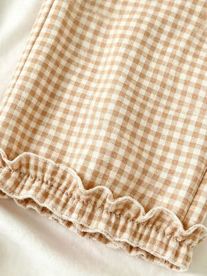 Children's Ruffled Plaid Top And Pants Set in Light Yellow, view 11