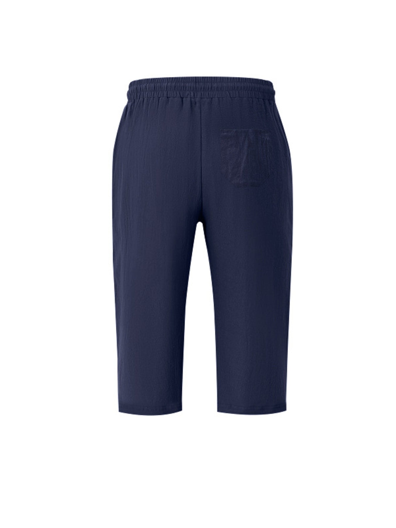 Navy relaxed fit drawstring cropped sweatpants with back pocket