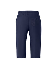 Navy relaxed fit drawstring cropped sweatpants with back pocket
