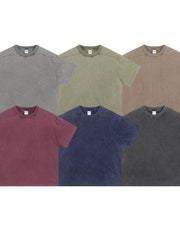 Neo Round-Neck T-Shirt in Gray, Khaki, Sage, Navy, Black, and Cerise.