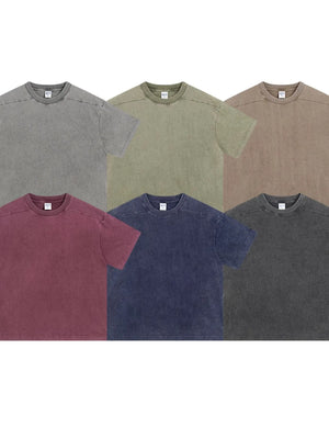 Neo Round-Neck T-Shirt in Gray, Khaki, Sage, Navy, Black, and Cerise.
