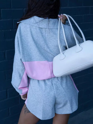 Zip-up Mini Long-sleeve Jacket in Pink, product detail