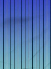 Gradient stripe t-shirt with blue and aqua ombre, short sleeves, crew neck, cotton.