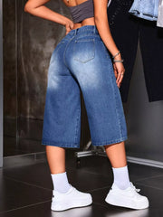 Elevated High-waisted Denim Capris