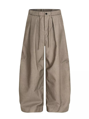 Men's Wide Leg Pleated Pants, front view