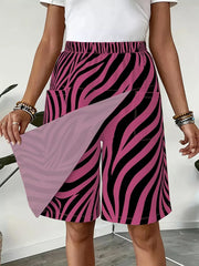 Elastic Waist Wrap Skort in Light Gray, view 13