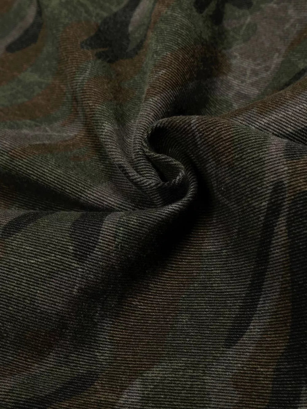 Men's Camouflage Cargo Pants in Green Camouflage, fabric detail