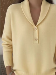 Button Detail Long Sleeve Sweater Plus Size in Burgundy, side view