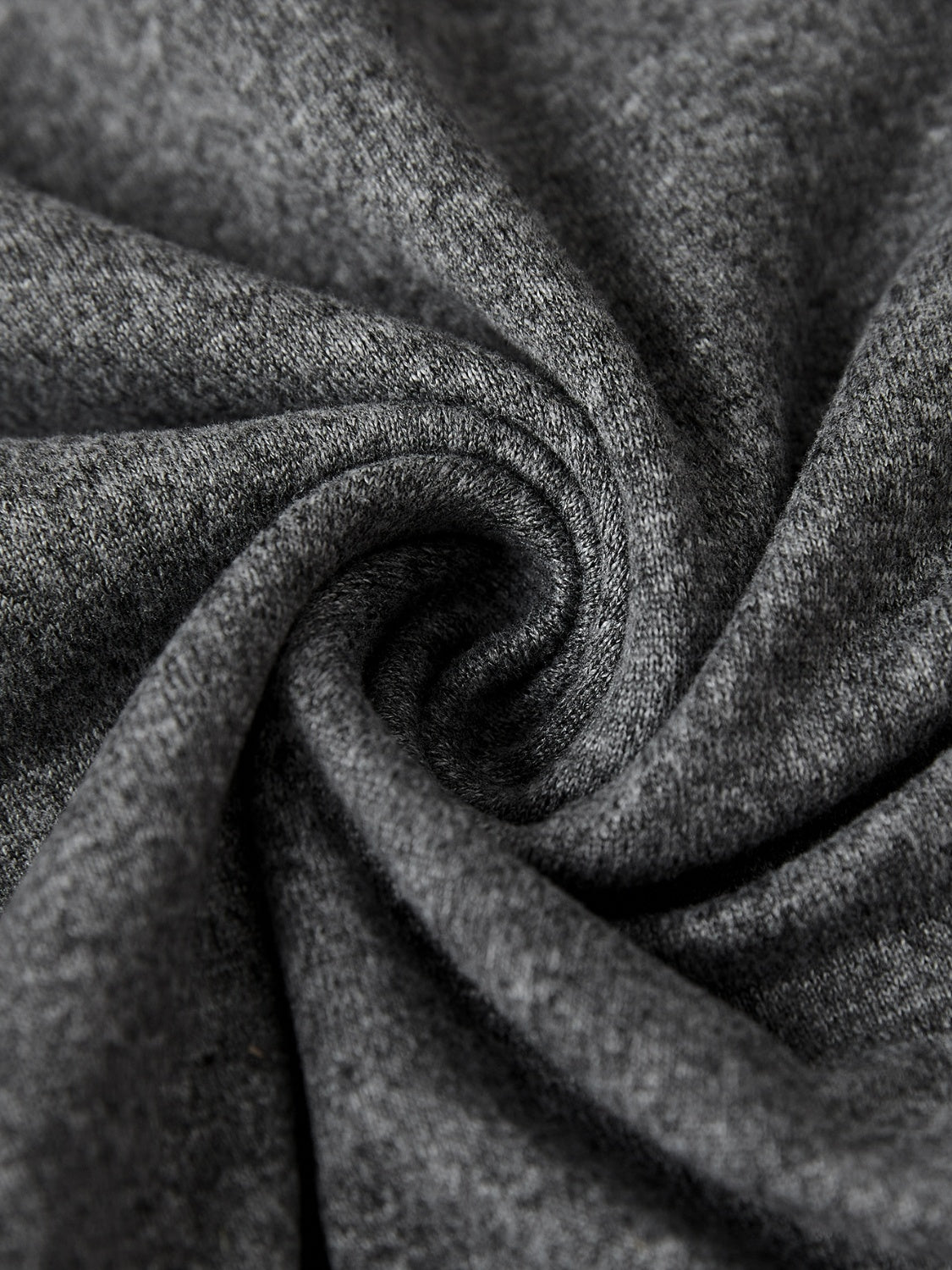 Gray marled t-shirt fabric detail