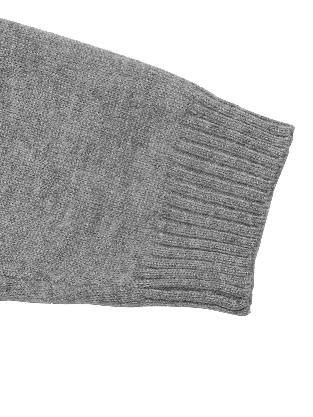 Contrast Collar Dropped Shoulder Sweater in Gray, fit detail