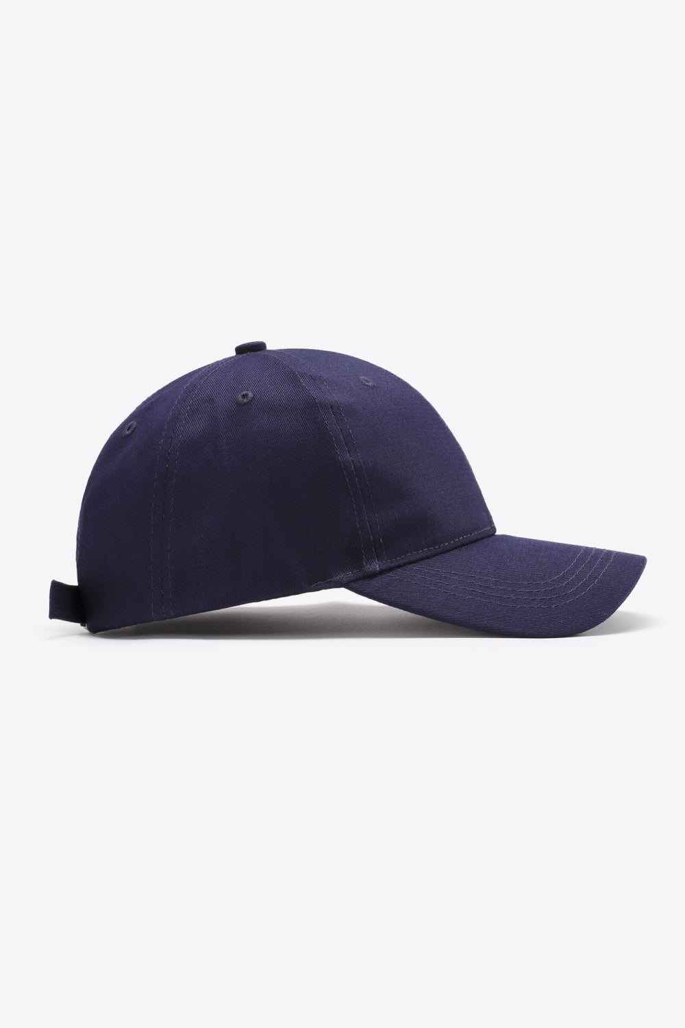 Navy cotton twill baseball cap with adjustable strap