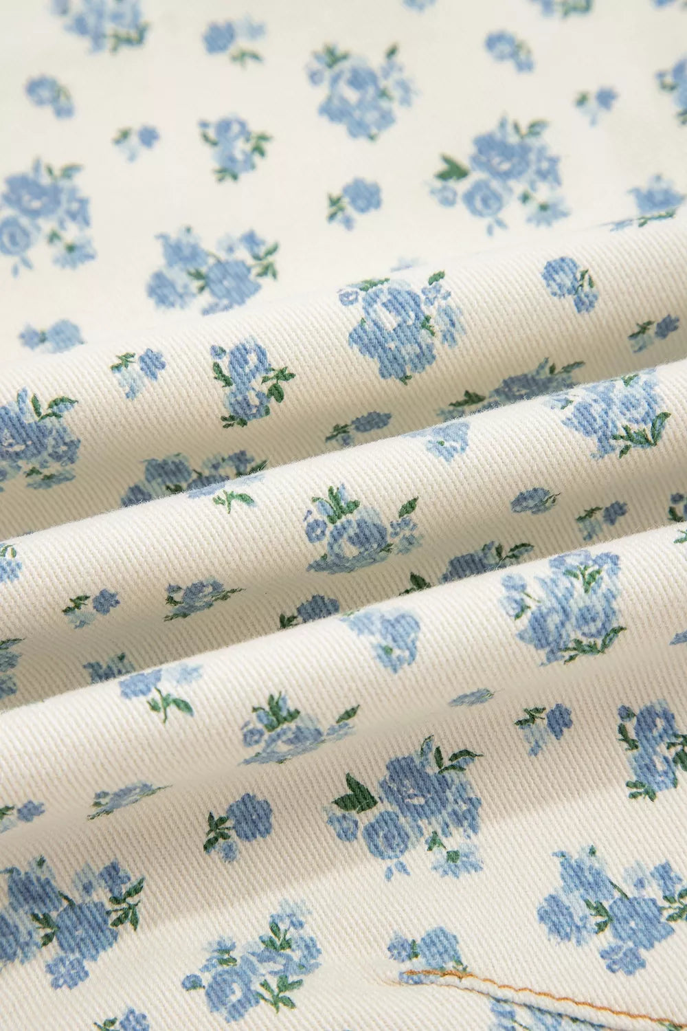 Grommet Knot Waist Floral Barrel Leg Jeans, product detail