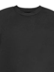 Black long sleeve relaxed fit top with crew neck