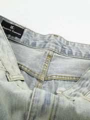 Men S Washed Wide Leg Jeans in Blue, back view