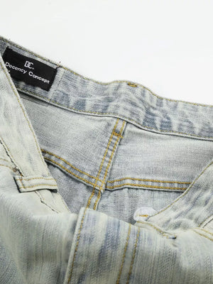 Men S Washed Wide Leg Jeans in Blue, back view