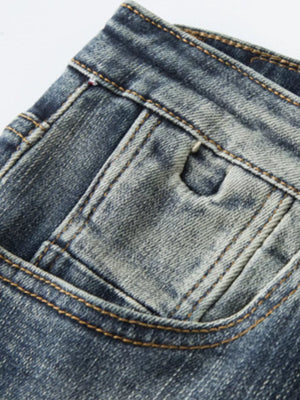 Men's Vintage Wash Slim Fit Jeans, close-up detail