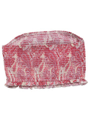 Paisley print smocked tube crop top with frill hem