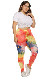 Rainbow Burst Sculpt Legging in multicolor tie-dye, full length, high-waisted activewear pants.