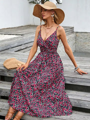 Vibrant Paisley Midi Dress With Spaghetti Straps
