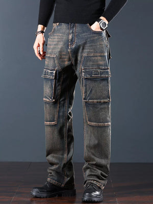 Men's Vintage Wash Cargo Jeans, front view