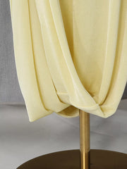 Elegant Draped Maxi Dress With Silver Accent