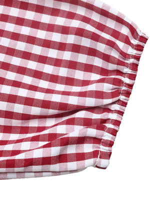 Backless Plaid Long Sleeve Mini Dress, alternate angle