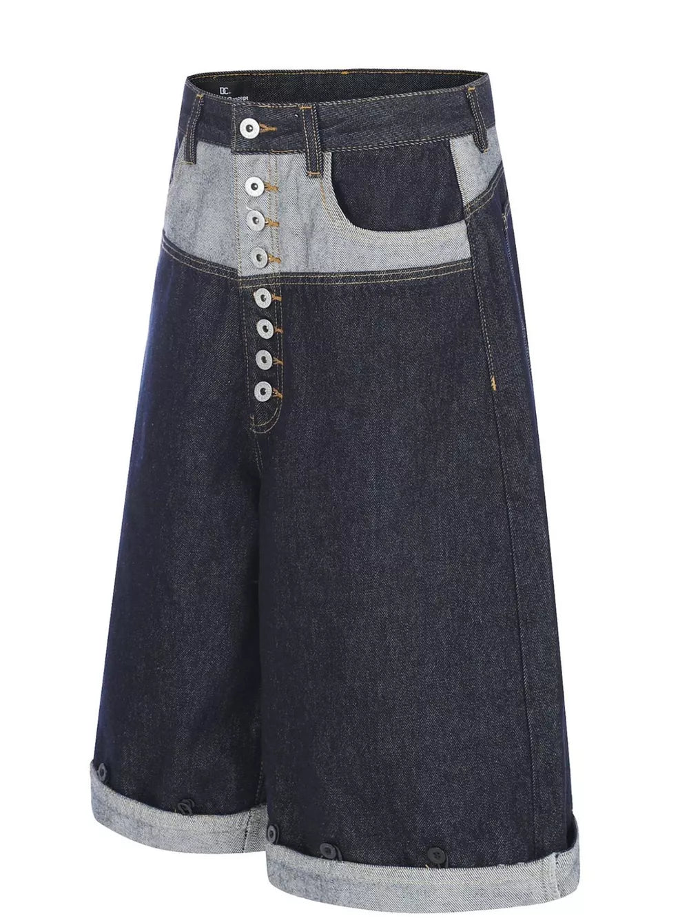 Men's Button Fly Denim Capris, side view