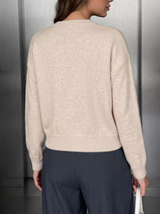 Button-down Long-sleeve Top in Apricot, fit detail