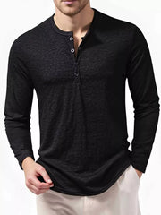 Men's Long Sleeve Henley T-shirt, front view