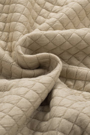 Quilted overshirt in tan with diamond pattern fabric detail