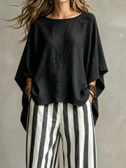 Solid Color Top And Pants Two-piece Set Plus Size, fit detail