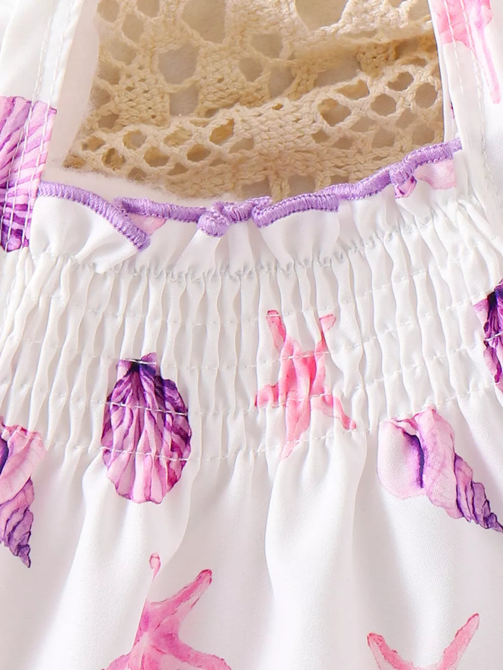 Children's Ruffled Printed Tank And Shorts Set in Shell, view 12