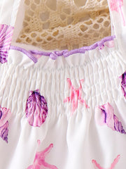 Children's Ruffled Printed Tank And Shorts Set in Shell, view 12