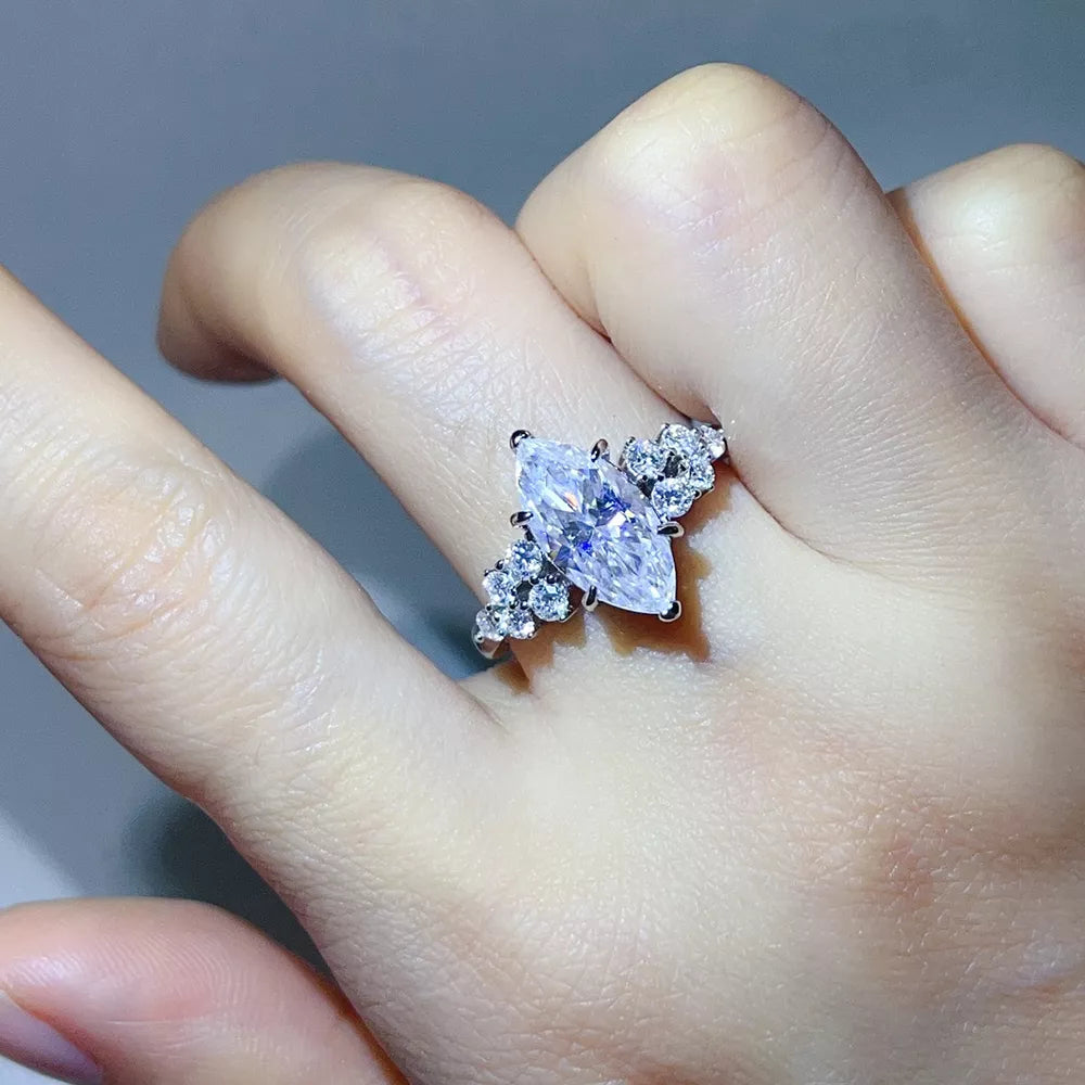 0.3 Carat Sterling Silver Solitaire Ring, front view