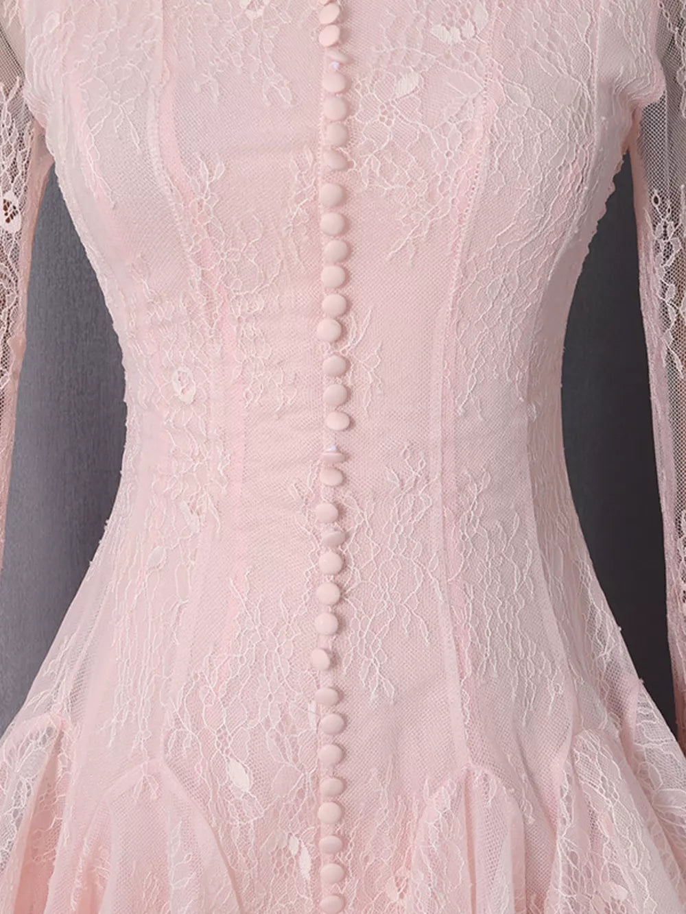 Lace Flare Sleeve Mini Dress in Pink, alternate angle