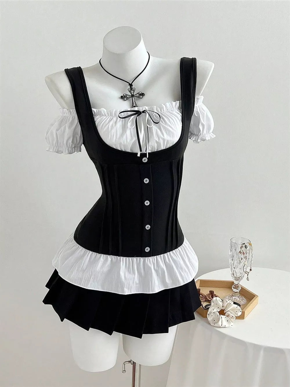 Cold Shoulder Ruched Top, front view